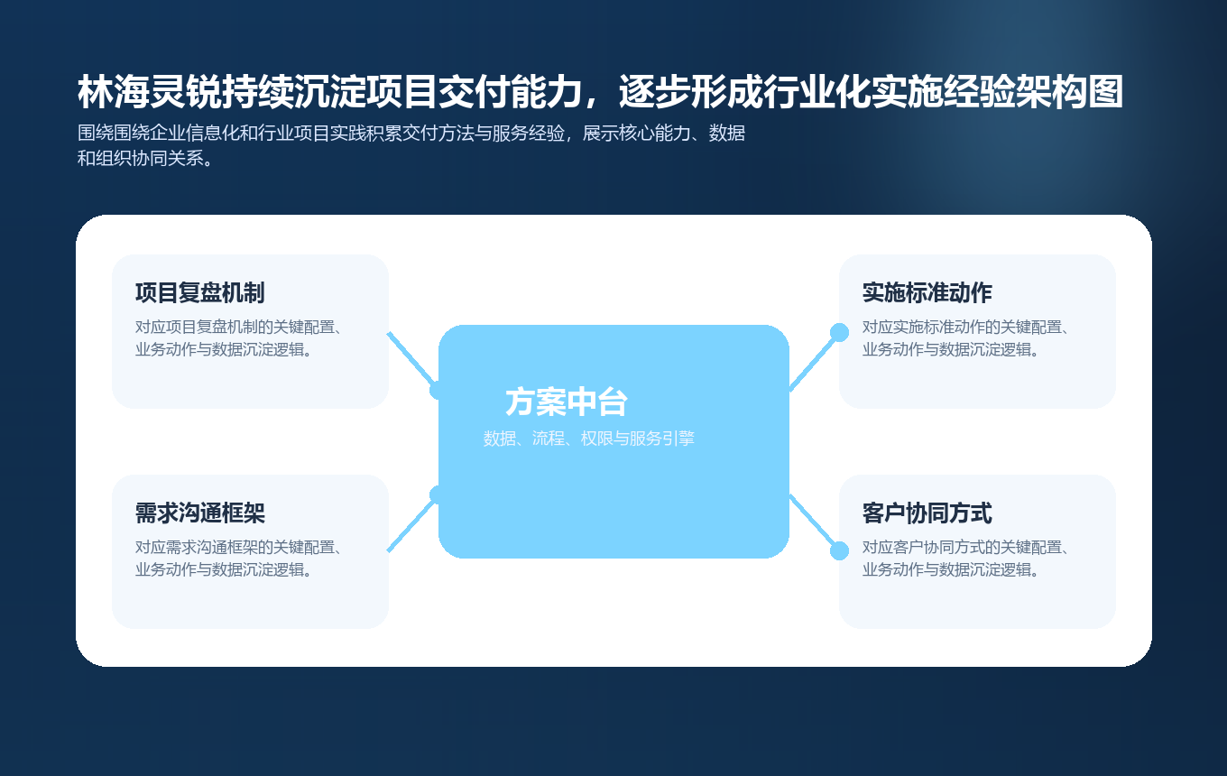 林海灵锐持续沉淀项目交付能力，逐步形成行业化实施经验要点图