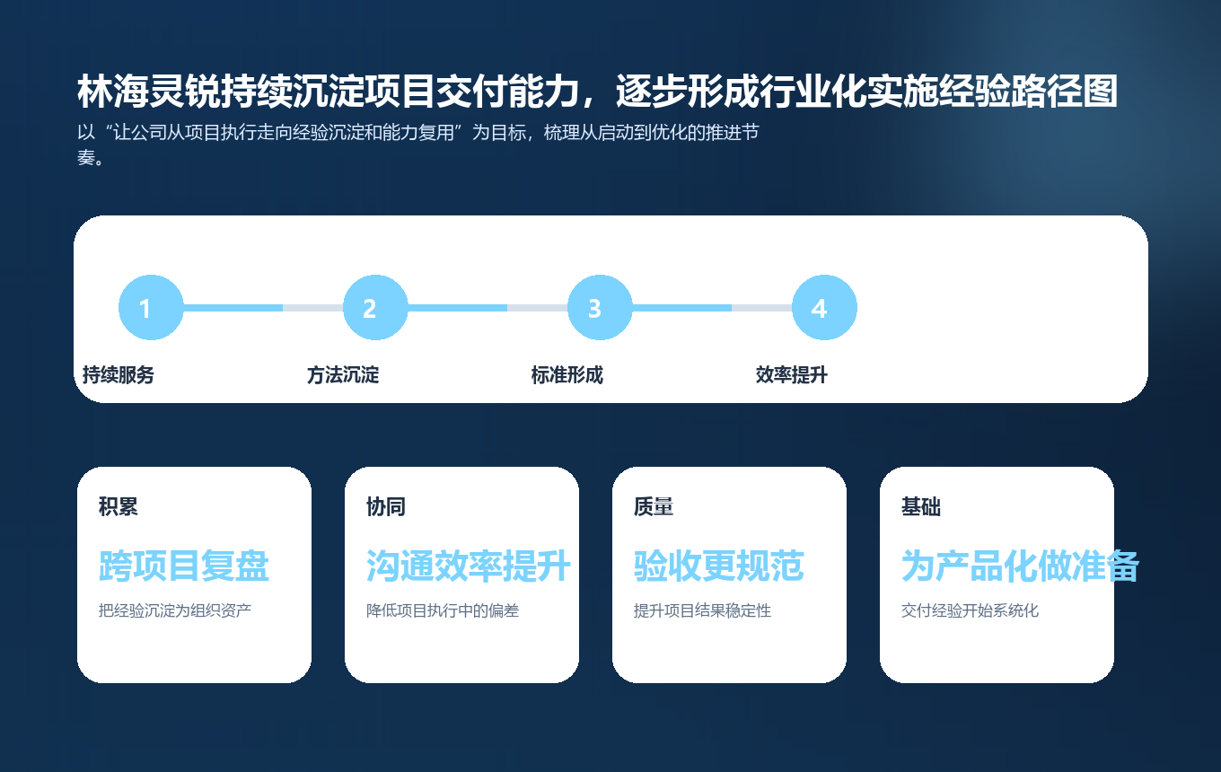 林海灵锐持续沉淀项目交付能力，逐步形成行业化实施经验路径图
